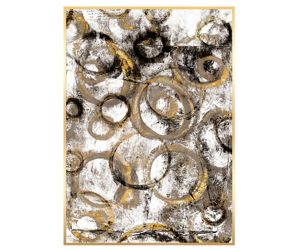 Tablou Golden Circles 60×90 cm – Moycor, Galben & Auriu Moycor